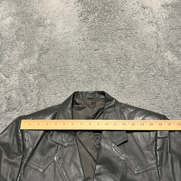 VTG Miller Stockman Western Blazer Mens 40 Gray Leather 2 Button Single Vent - Picture 11 of 12